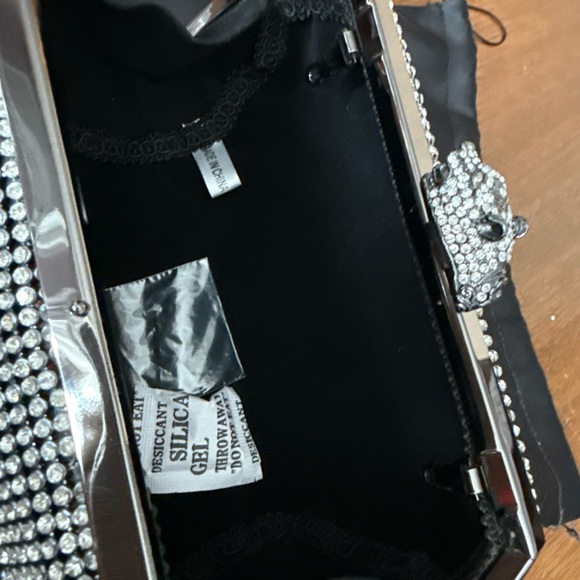 Real Collectibles by Adrienne Black Clutch with Rhinestone Detail - Picture 4 of 6